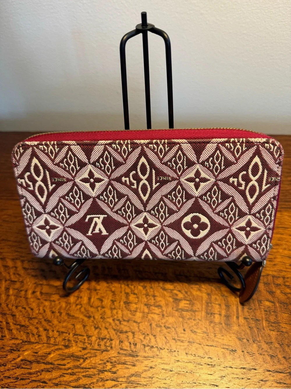 Louis Vuitton Jacquard Since 1854 Zippy Wallet - Bordeaux w/COA and Dust Bag